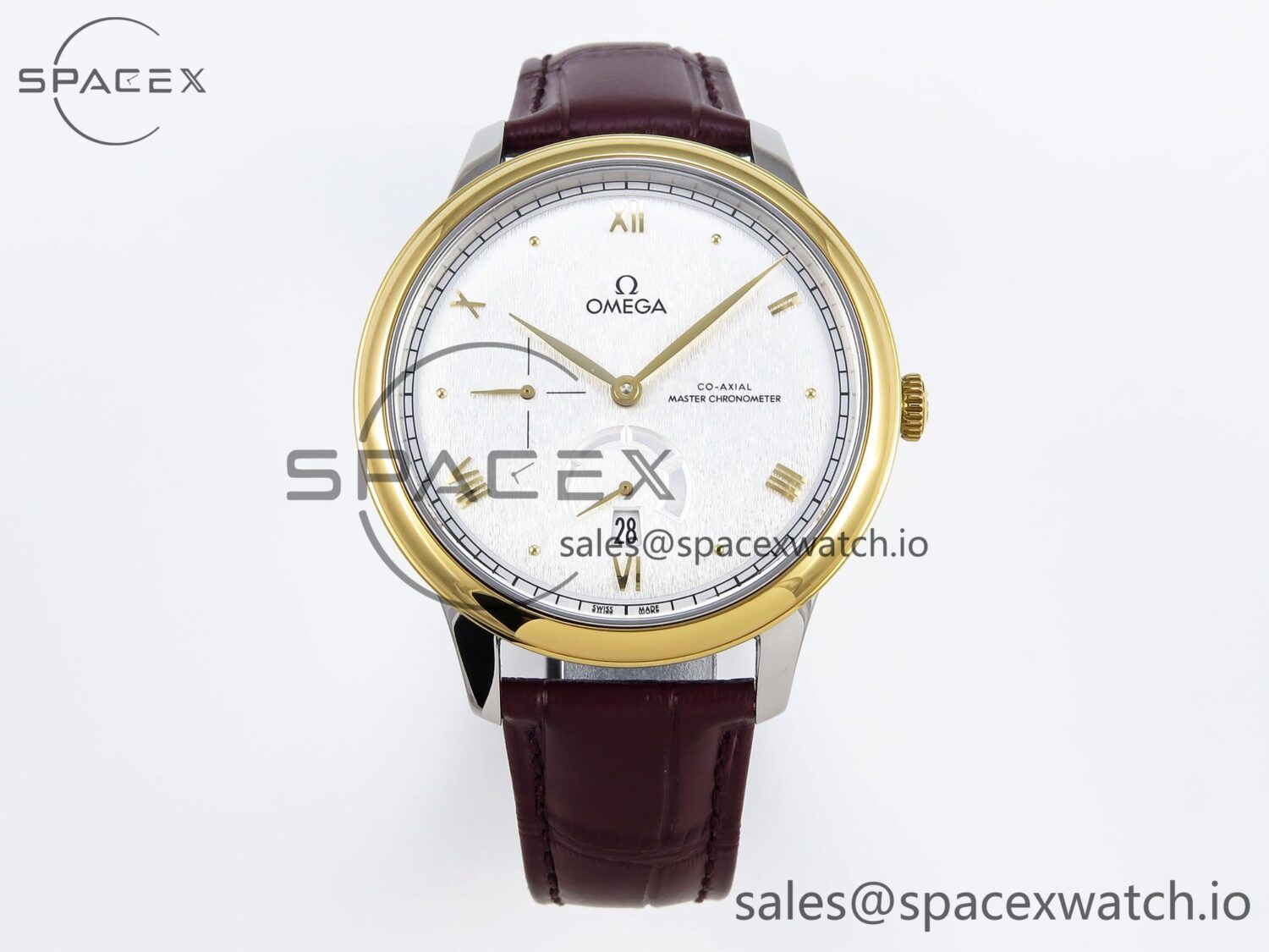 Omega De Ville Power Reserve YG MKF reference-accurate White Dial on Brown Leather Strap A8810 — custom-built watch