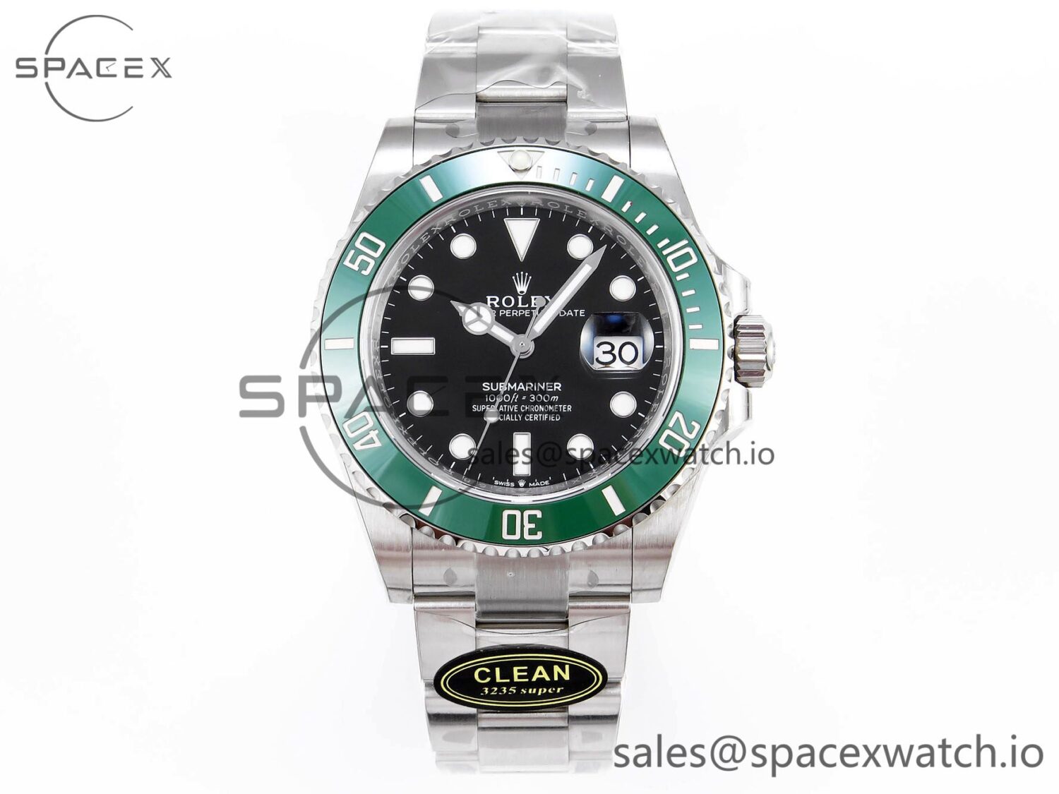 Rolex Submariner 41mm 126610 LV Kermit 904L Steel Clean reference-accurate VR3235 — custom-built watch