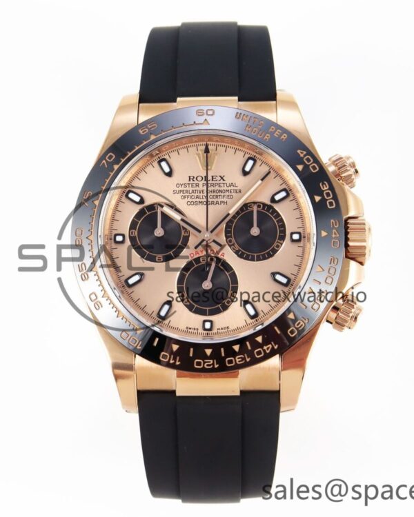 Rolex Daytona 116515 Clean reference-accurate RG Dial Black Markers on Oysterflex Strap SA4130 V2 — custom-built watch