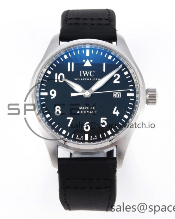 Iwc Pilot Mark XX IW328201 ZF reference-accurate Black Dial on Black Leather Strap A32111 — custom-built watch