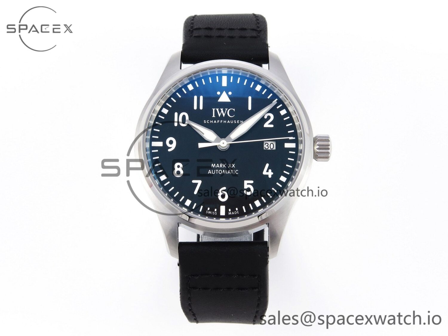 Iwc Pilot Mark XX IW328201 ZF reference-accurate Black Dial on Black Leather Strap A32111 — custom-built watch
