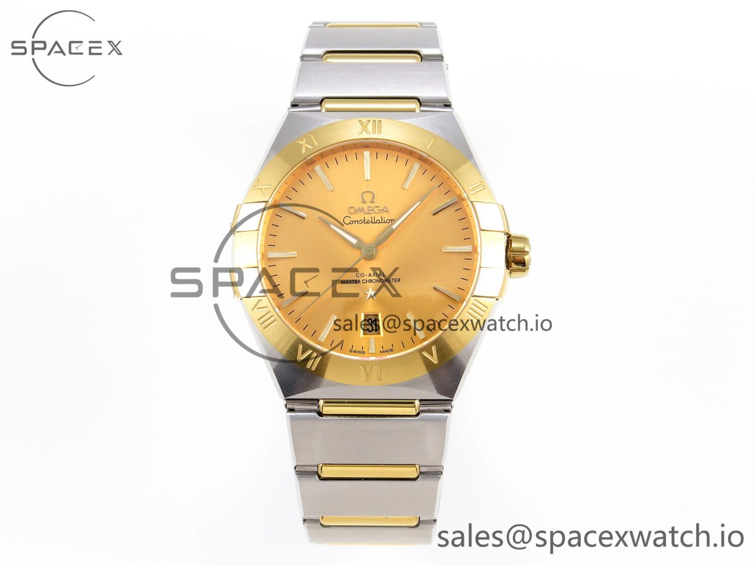 Omega Constellation 39mm SS/RG ASWF reference-accurate White Dial on SS/RG Bracelet A8800 — custom-built watch