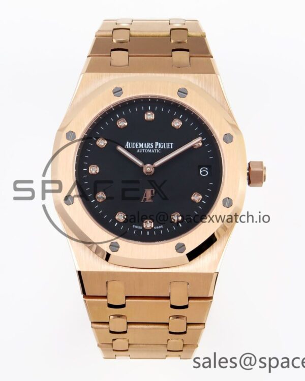 Audermars Piguet Royal Oak 39mm 15202 RG IPF reference-accurate Black Diamonds Dial on RG Bracelet A2121 — custom-built watch