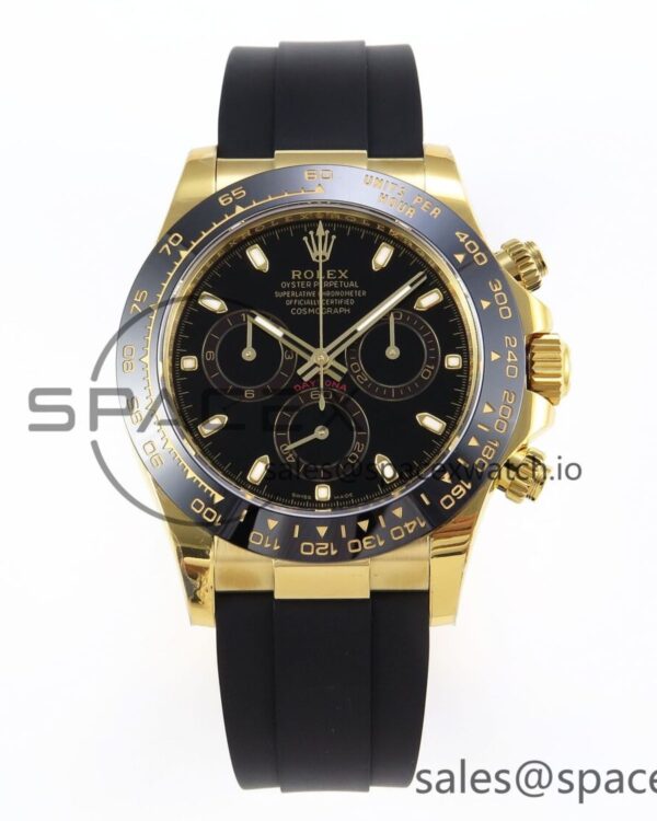 Rolex Daytona 116518 APSF reference-accurate Black Dial on Oysterflex Rubber Strap SH4130 — custom-built watch