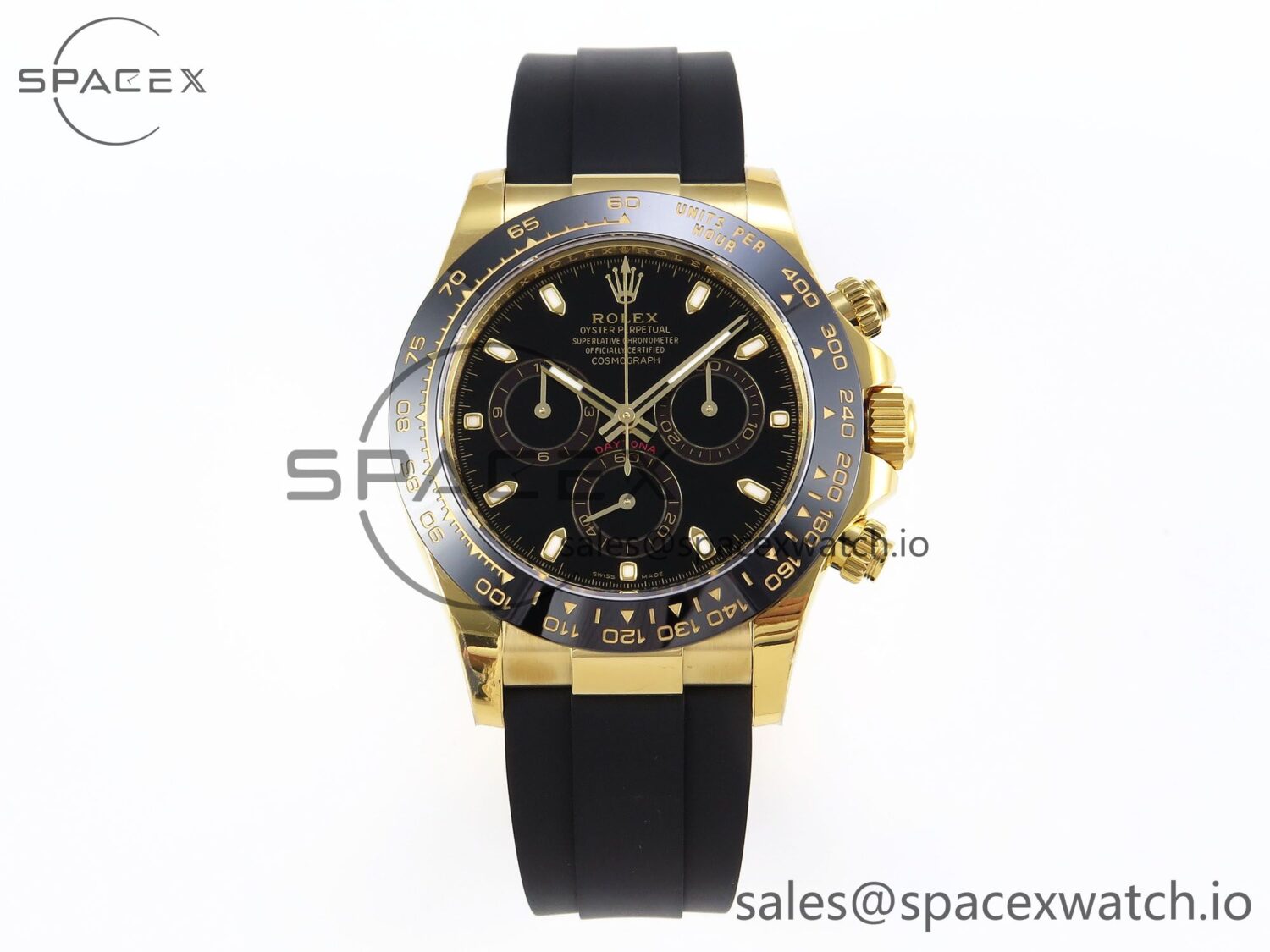 Rolex Daytona 116518 APSF reference-accurate Black Dial on Oysterflex Rubber Strap SH4130 — custom-built watch