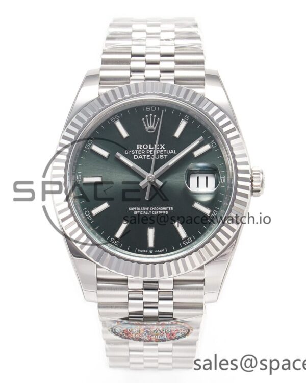 DateJust 41 126334 Clean reference-accurate 904 L Steel Mint Green Dial on Jubilee Bracelet VR 3235 — custom-built watch