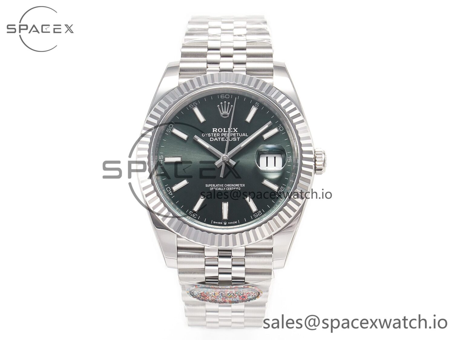 DateJust 41 126334 Clean reference-accurate 904 L Steel Mint Green Dial on Jubilee Bracelet VR 3235 — custom-built watch
