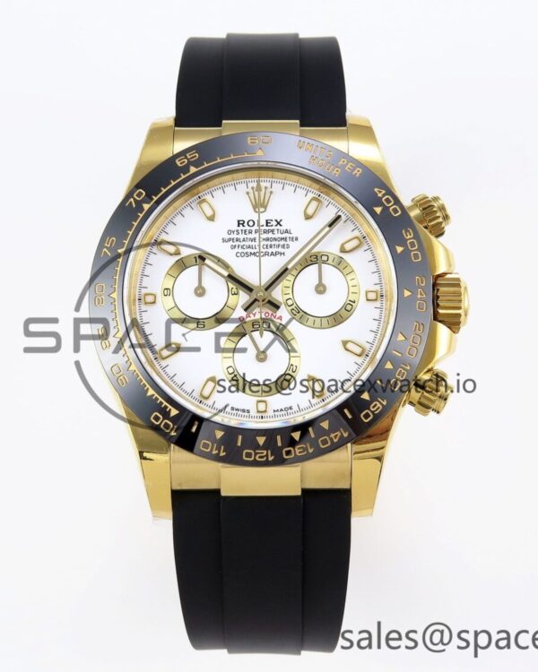 Rolex Daytona 116518 APSF reference-accurate White Dial on Oysterflex Rubber Strap SH4130 — custom-built watch
