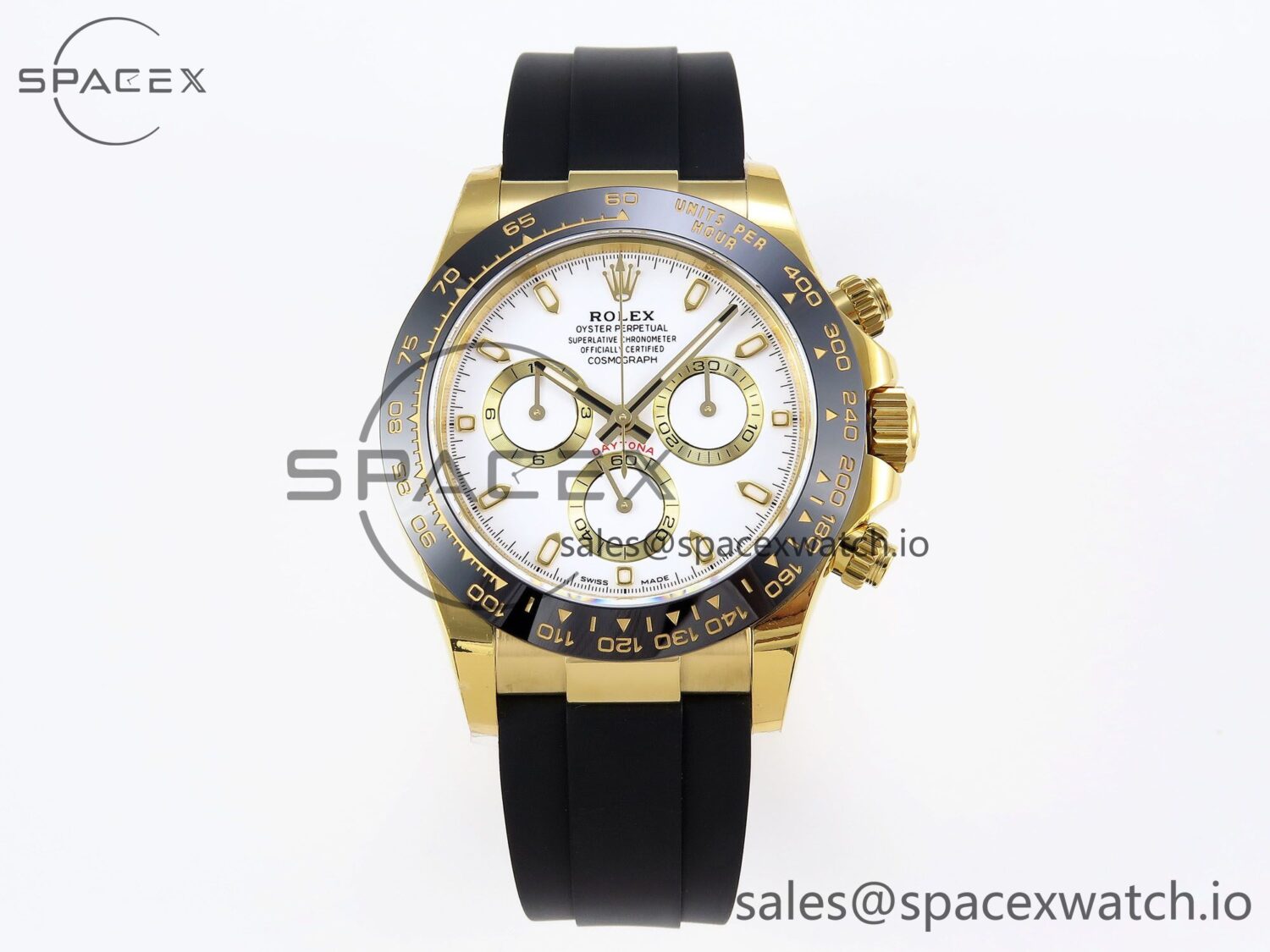 Rolex Daytona 116518 APSF reference-accurate White Dial on Oysterflex Rubber Strap SH4130 — custom-built watch