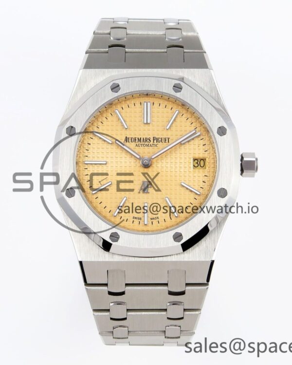 Audermars Piguet Royal Oak 39mm 15202 SS IPF reference-accurate Yellow Textured Dial on SS Bracelet A2121 — custom-built watch