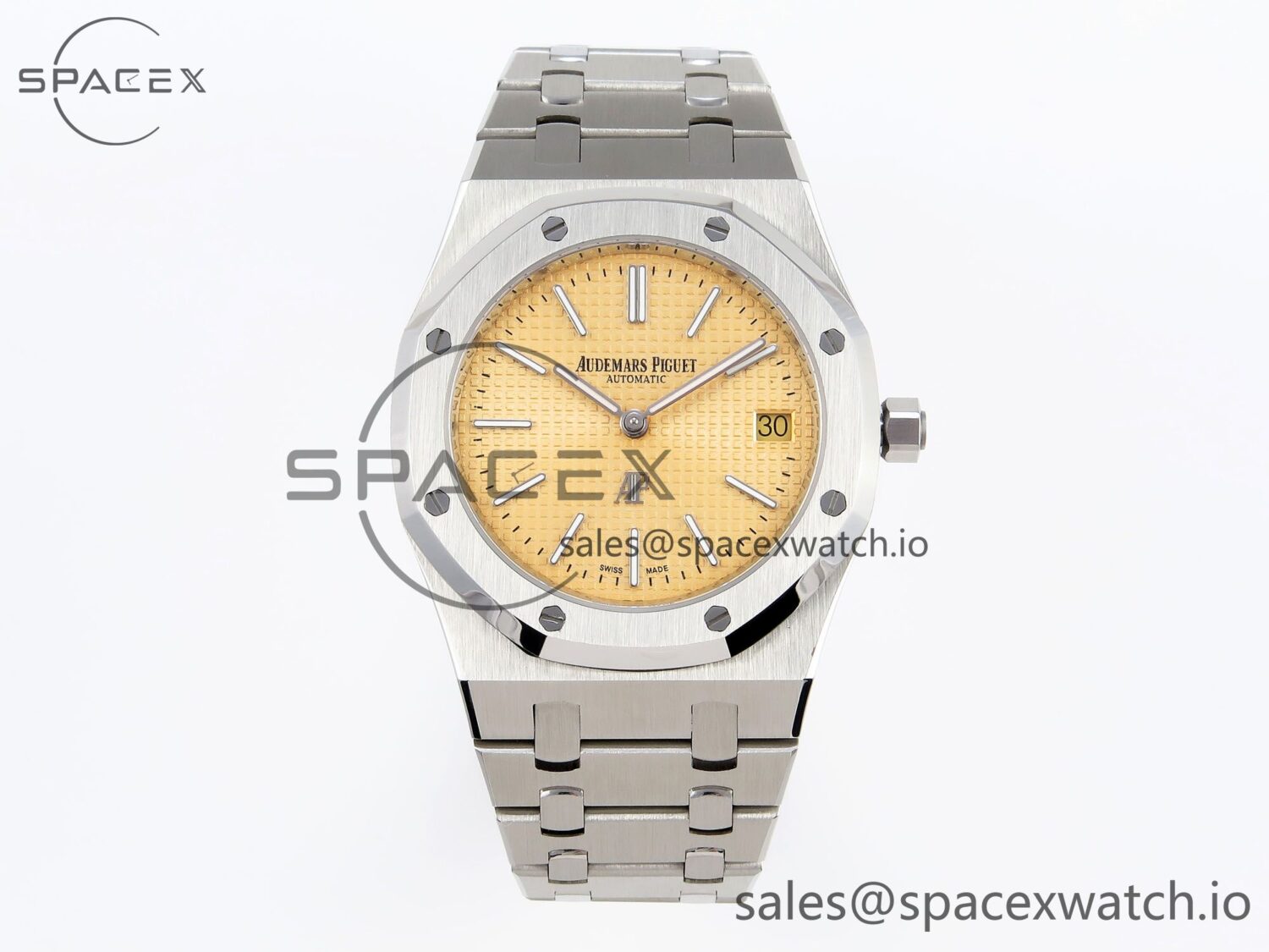 Audermars Piguet Royal Oak 39mm 15202 SS IPF reference-accurate Yellow Textured Dial on SS Bracelet A2121 — custom-built watch
