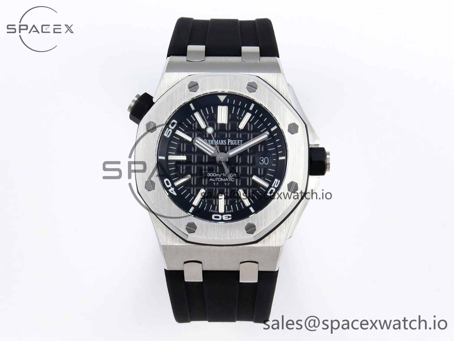 Audermars Piguet Royal Oak Offshore Diver 15710 IPF reference-accurate Black Dial on Black Rubber Strap SA3120 hand-finished build — custom-built watch