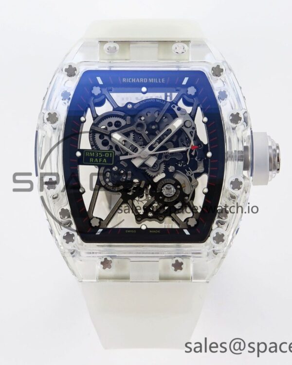 Richard Mille RM035 Transparent RMF Best Edition Skeleton Dial on Translucent Rubber Strap build RMUL2 — custom-built watch