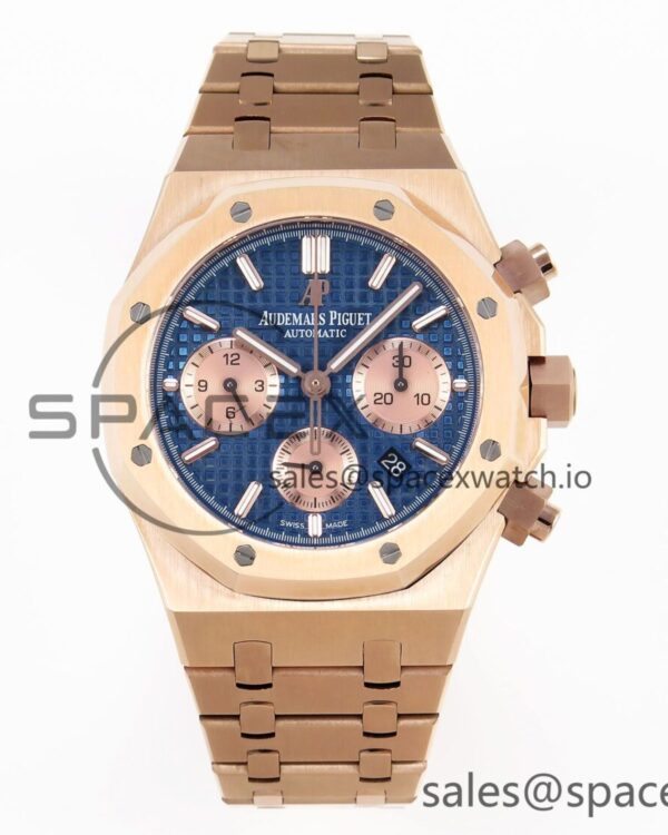 Audermars Piguet Royal Oak Chrono 26331 RG IPF reference-accurate Blue/RG Dial on RG Bracelet A7750 — custom-built watch