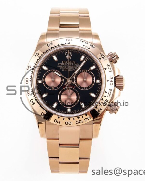 Rolex Daytona 116505 RG OMF Best Edition Black/RG Dial on RG Bracelet A7750 (Slim Movement) — custom-built watch