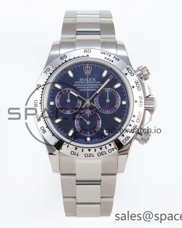 Rolex Daytona 116509 SS OMF Best Edition Blue Stick Dial on SS Bracelet A7750 (Slim Movement) — custom-built watch