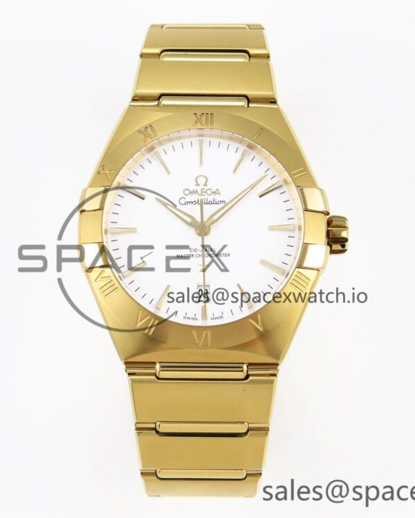 Omega Constellation 39mm YG ASWF reference-accurate White Dial on YG Bracelet A8801 — custom-built watch