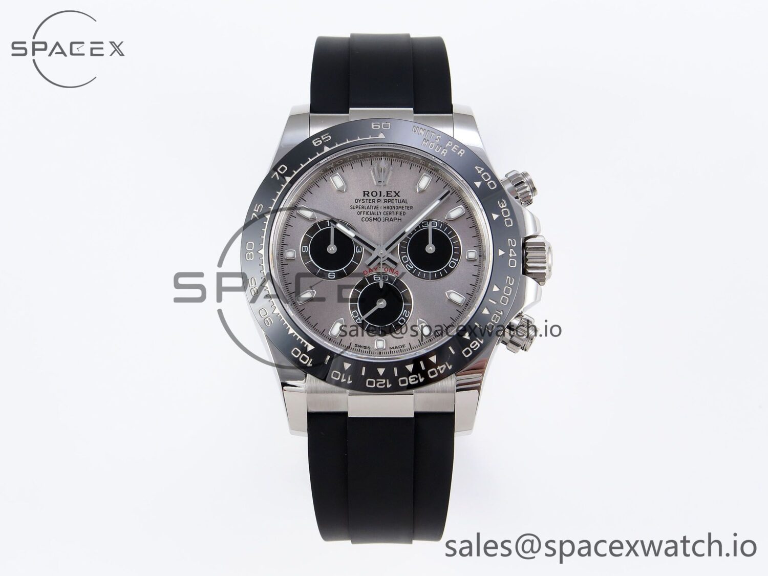 Rolex Daytona 116519 APSF reference-accurate Gray Dial on Oysterflex Rubber Strap SH4130 — custom-built watch