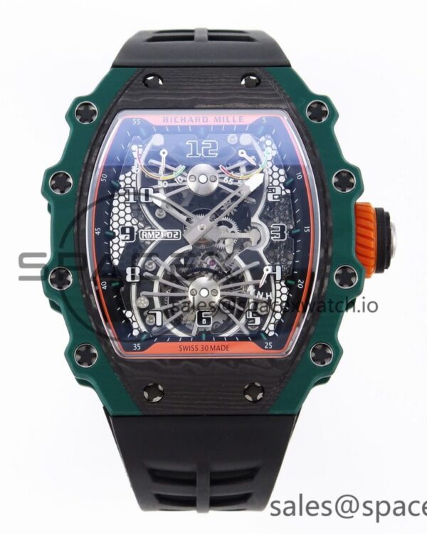 Richard Mille RM21-02 Tourbillon NTPT RMF Best Edition Skeleton Dial on Black Rubber Strap — custom-built watch