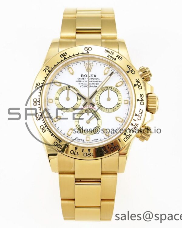 Rolex Daytona 116508 KING reference-accurate White Dial on YG Bracelet SA4130 — custom-built watch