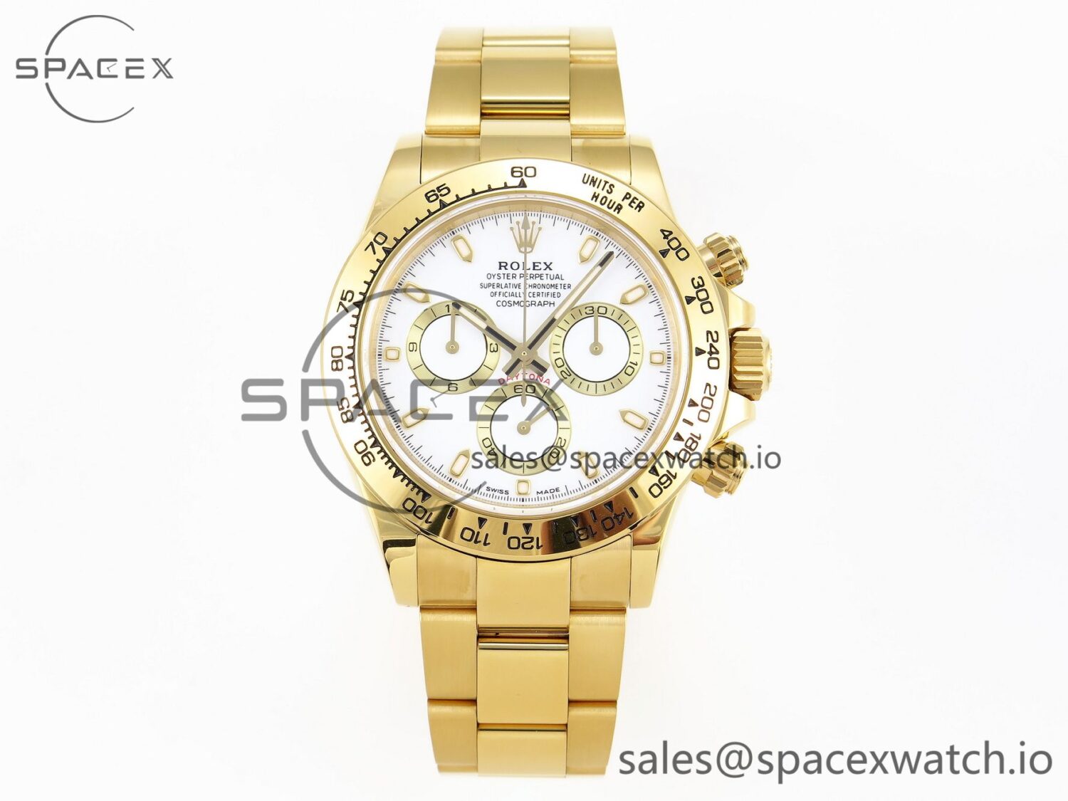 Rolex Daytona 116508 KING reference-accurate White Dial on YG Bracelet SA4130 — custom-built watch