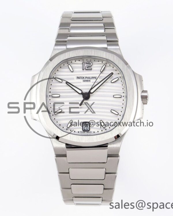 PATEK PHILIPPE NAUTILUS 7118 LADIES SS PPF reference-accurate WHITE DIAL ON SS BRACELET 324CS — custom-built watch