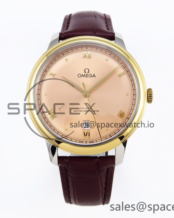 Omega De Ville Date YG MKF reference-accurate Brown Dial Roman Marker on Brown Leather Strap A8800 — custom-built watch