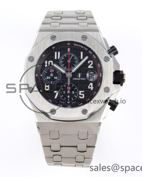 AUDEMARS PIGUET ROYAL OAK OFFSHORE 42MM SS APF reference-accurate BLACK DIAL ON SS BRACELET A3126 — custom-built watch