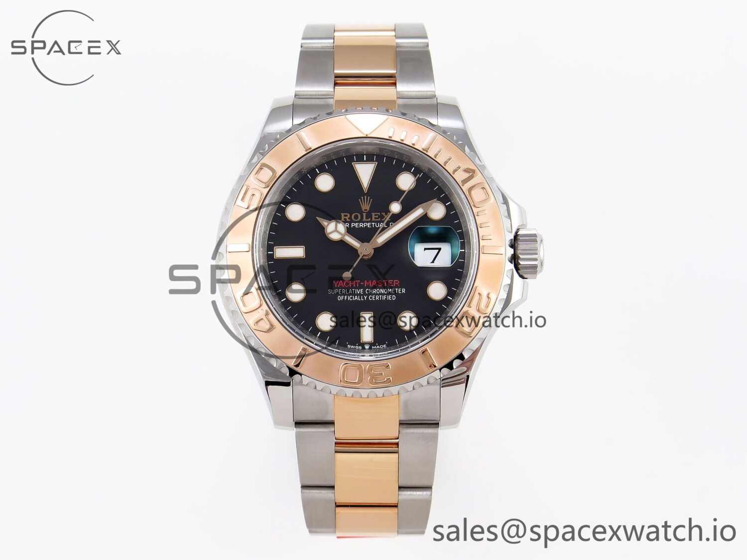Rolex Yacht-Master 126621 SS/RG 904L Steel VSF reference-accurate Black Dial on SS/RG Bracelet VS3235 — custom-built watch