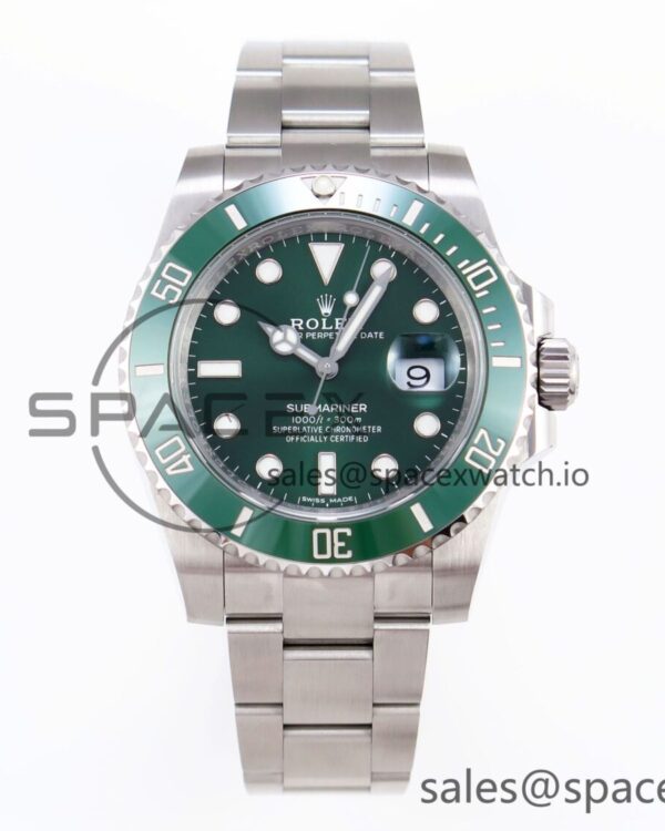 Rolex Submariner 116610 LV Green Ceramic C+S 904L reference-accurate on SS Bracelet SA3135 — custom-built watch