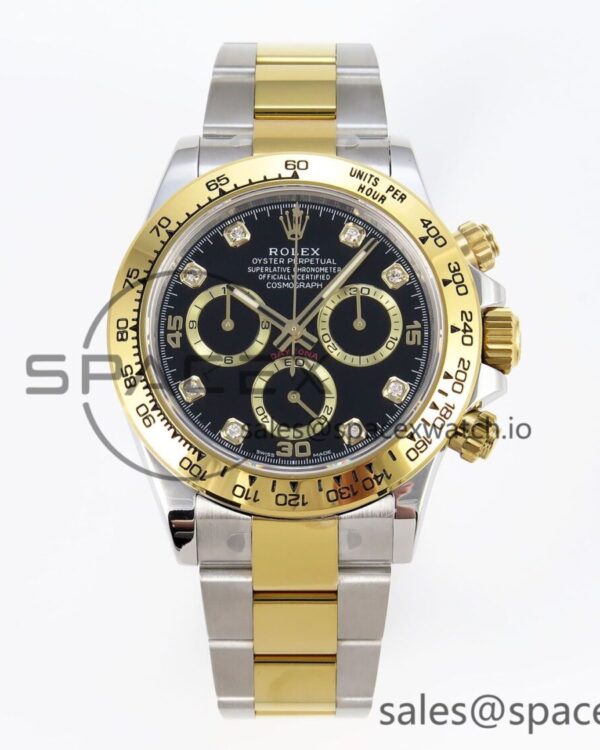 Rolex Daytona 116503 KING reference-accurate Black/YG Diamonds Dial on SS/YG Bracelet SA4130 — custom-built watch