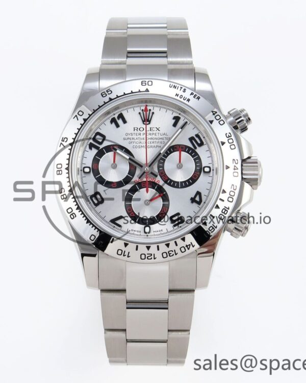 Rolex Daytona 116509 SS OMF Best Edition Silver Numeral Dial on SS Bracelet A7750 (Slim Movement) — custom-built watch