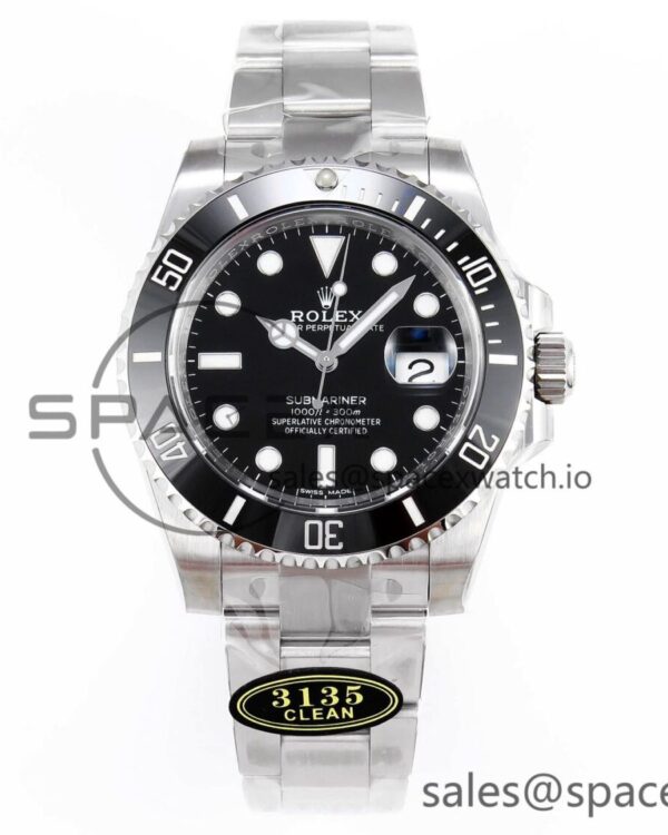 Rolex Submariner 116610 LN Black Ceramic Clean 904L reference-accurate on SS Bracelet SA3135 — custom-built watch