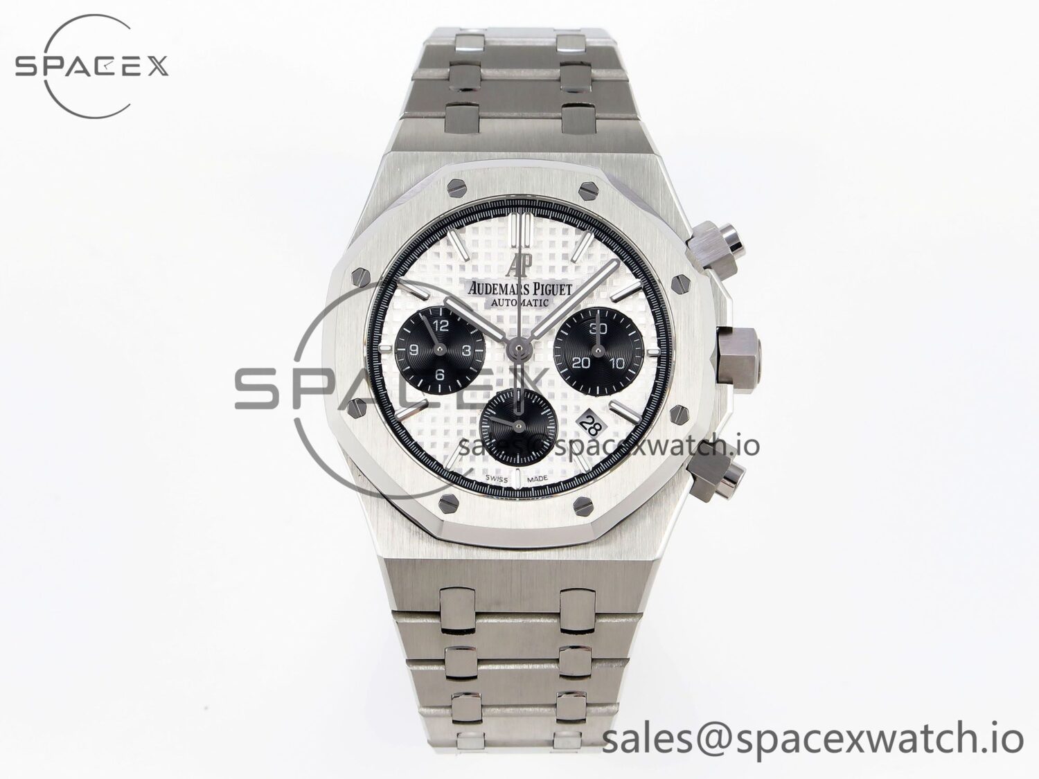 Audermars Piguet Royal Oak Chrono 26331 SS IPF reference-accurate White/Black Dial on SS Bracelet A7750 — custom-built watch