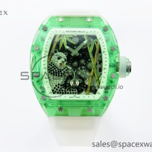Richard Mille RM026 Green Transparent Tourbillon RM Best Edition Panda Skeleton Dial on Rubber Strap — custom-built watch