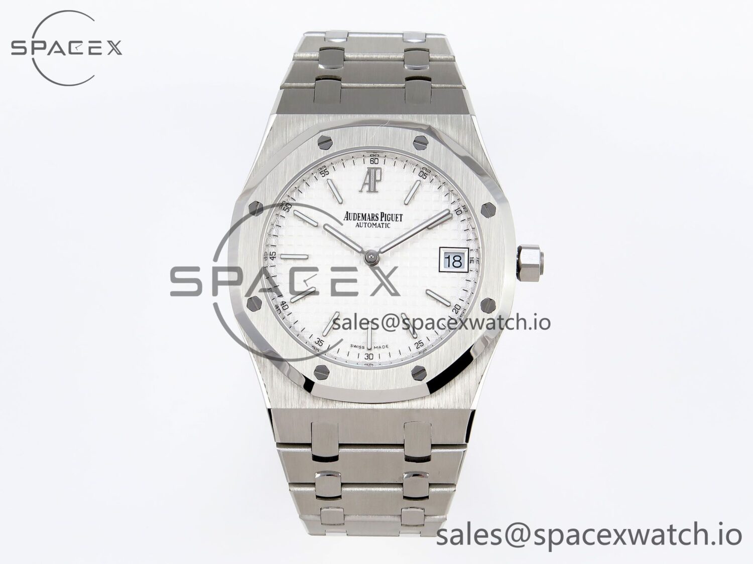 Audermars Piguet Royal Oak 39mm 15202 SS IPF reference-accurate White Textured Dial on SS Bracelet A2121 — custom-built watch