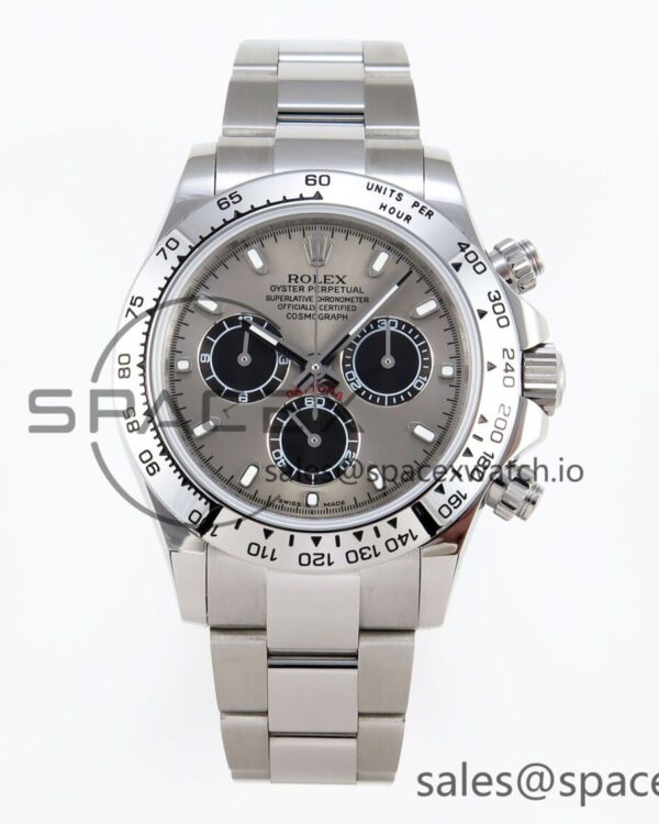 Rolex Daytona 116509 SS OMF Best Edition Gray/Black Dial on SS Bracelet A7750 (Slim Movement) — custom-built watch