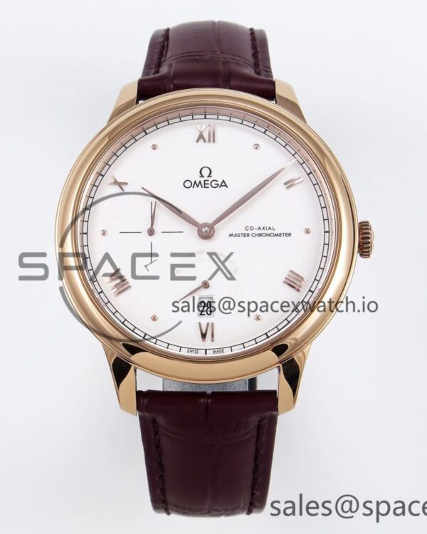 Omega De Ville Power Reserve RG MKF reference-accurate White Dial on Brown Leather Strap A8810 — custom-built watch