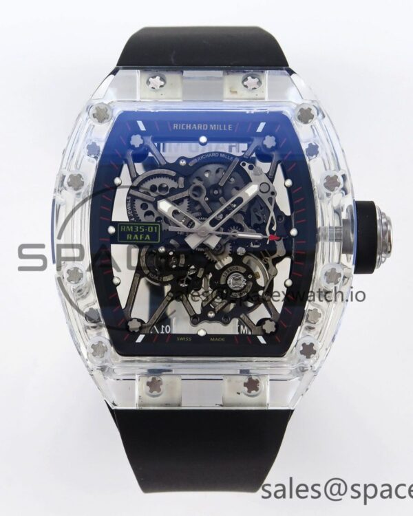 Richard Mille RM035 Transparent RMF Best Edition Skeleton Dial on Black Rubber Strap build RMUL2 — custom-built watch
