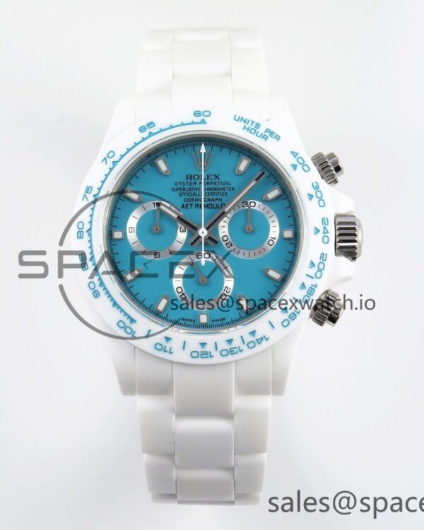 Rolex Daytona AET White Ceramic Case and Bracelet Tiffany Blue Dial Noob Best Edition SA4130 — custom-built watch