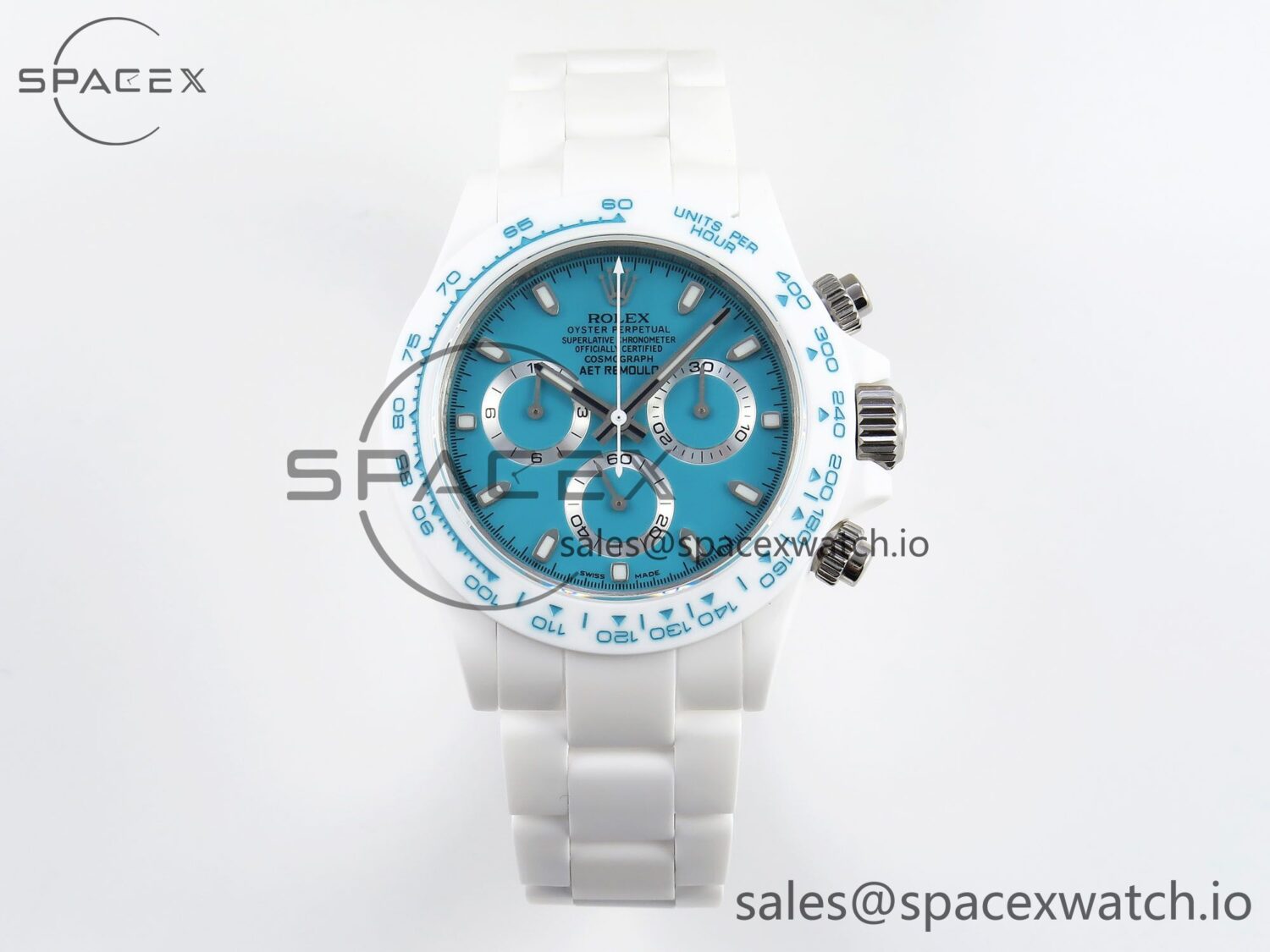 Rolex Daytona AET White Ceramic Case and Bracelet Tiffany Blue Dial Noob Best Edition SA4130 — custom-built watch