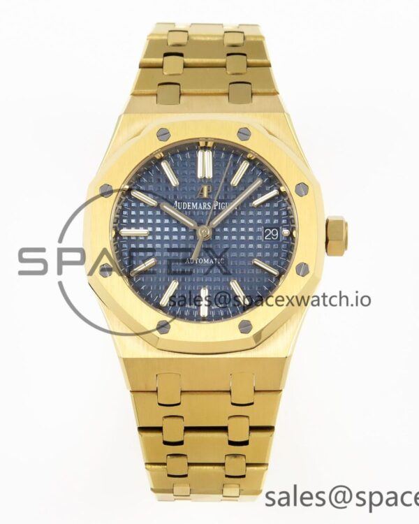 Audermars Piguet Royal Oak 37mm 15450 YG IPF Best Edition Blue Dial on YG Bracelet SA3120 hand-finished build — custom-built watch
