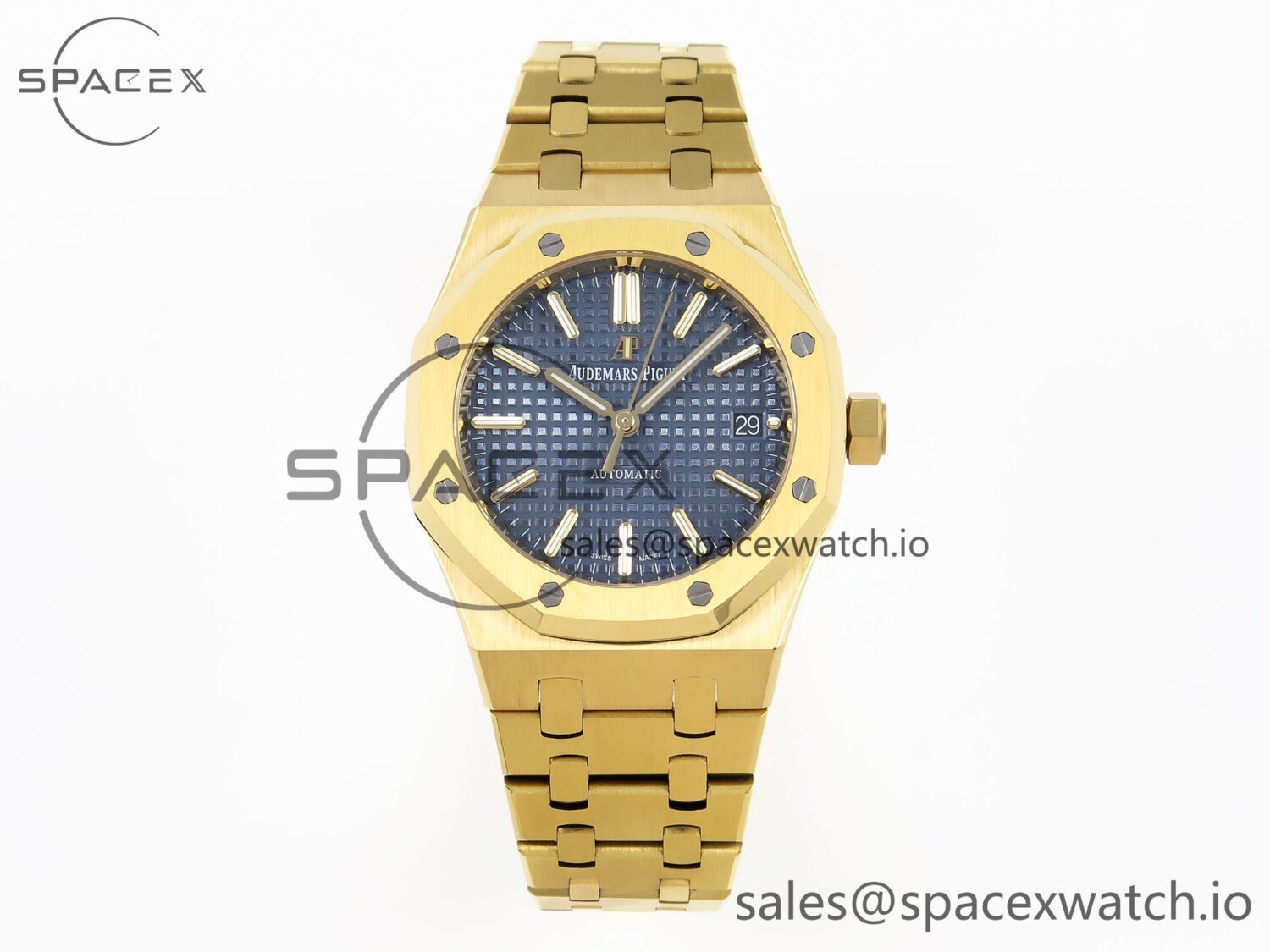 Audermars Piguet Royal Oak 37mm 15450 YG IPF Best Edition Blue Dial on YG Bracelet SA3120 hand-finished build — custom-built watch