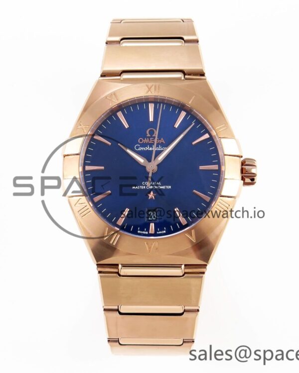 Omega Constellation 39mm RG ASWF reference-accurate Blue Dial on RG Bracelet A8801 — custom-built watch