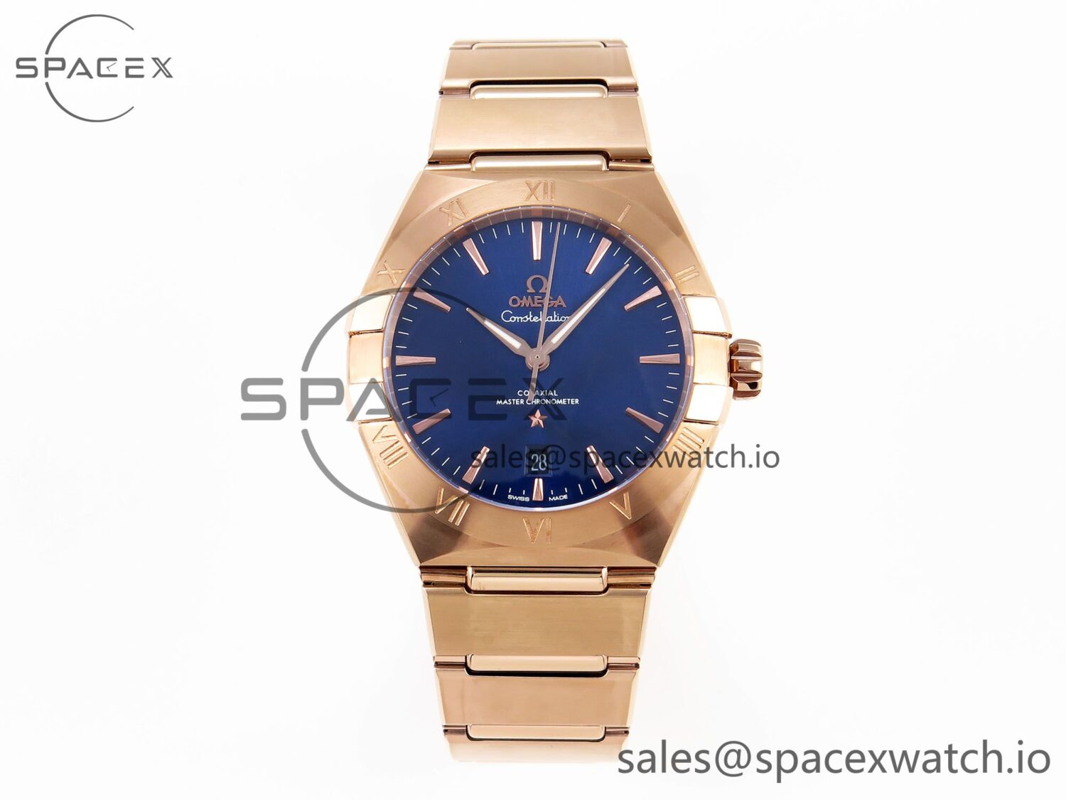Omega Constellation 39mm RG ASWF reference-accurate Blue Dial on RG Bracelet A8801 — custom-built watch