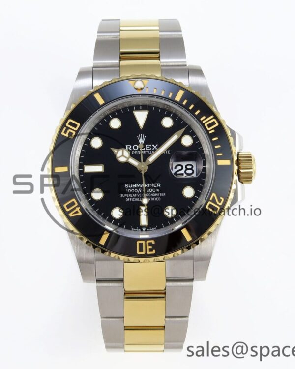 Rolex Submariner 41mm 126613 LN SS/YG Black Ceramic 904L Steel JDF reference-accurate VR3235 V2 — custom-built watch
