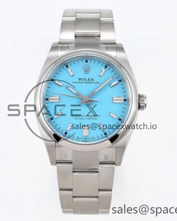 Rolex Oyster Perpetual 36mm 126000 Clean reference-accurate 904L Steel Tiffany Blue Dial on SS Bracelet VR3230 — custom-built watch