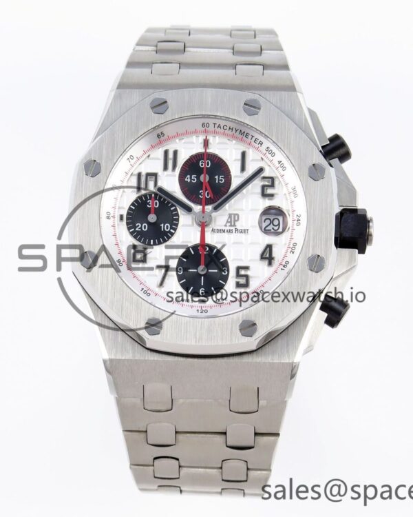 AUDEMARS PIGUET ROYAL OAK OFFSHORE 42MM SS APF reference-accurate WHITE/BLACK DIAL ON SS BRACELET STRAP A7750 — custom-built watch