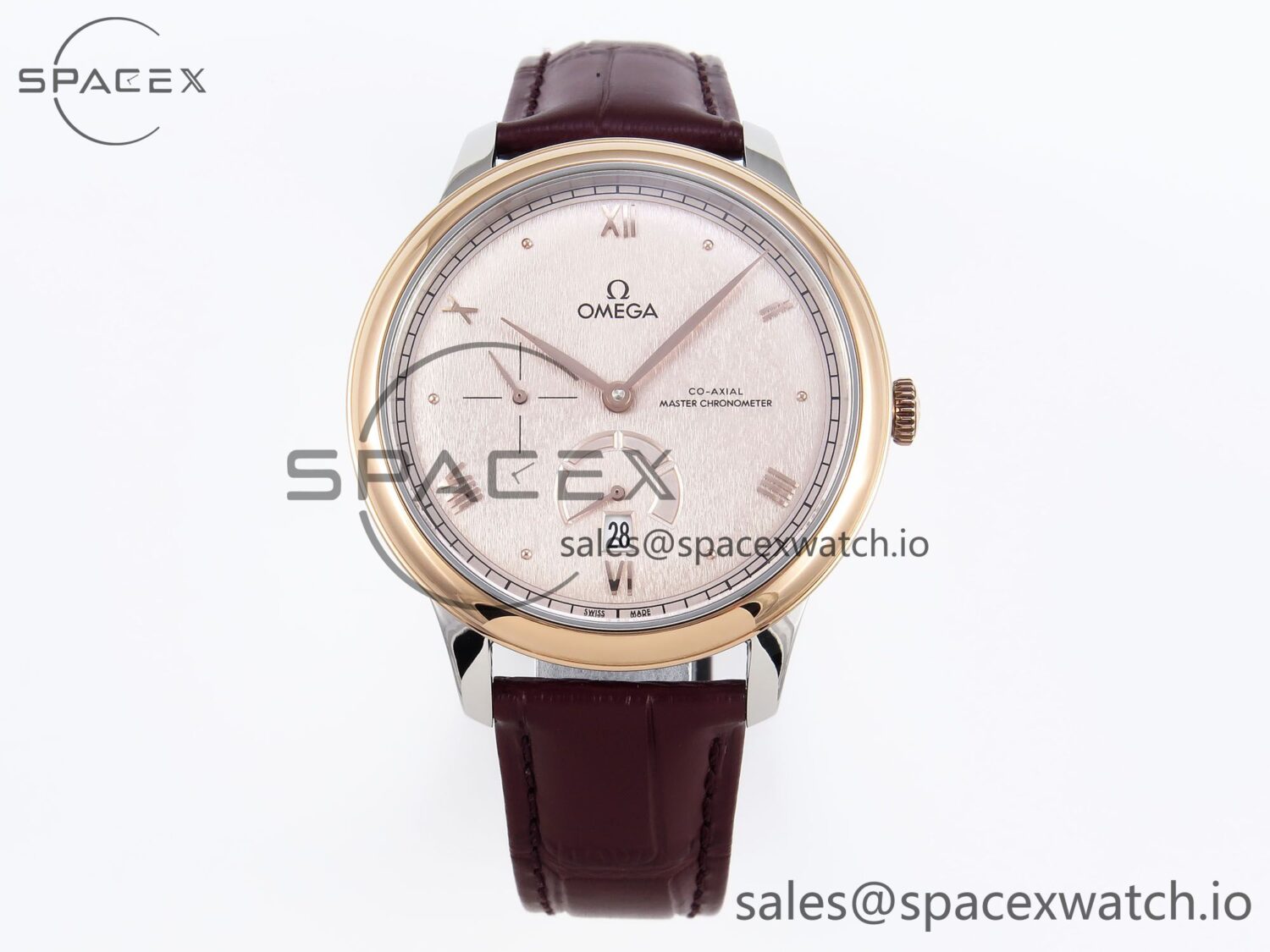 Omega De Ville Power Reserve RG MKF reference-accurate RG Textured Dial on Brown Leather Strap A8810 — custom-built watch