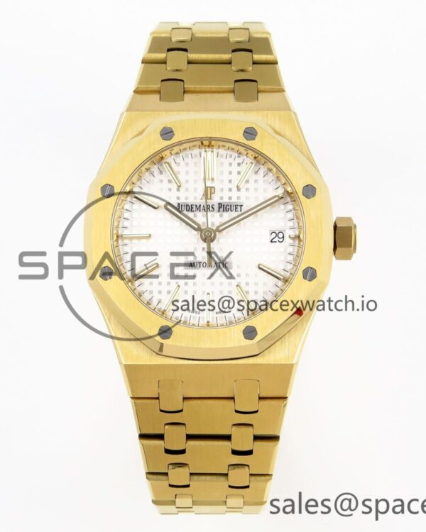 Audermars Piguet Royal Oak 37mm 15450 YG IPF Best Edition White Dial on YG Bracelet SA3120 hand-finished build — custom-built watch